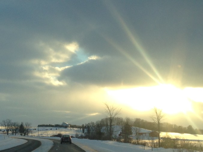 Winter Sunset in northern Michigan