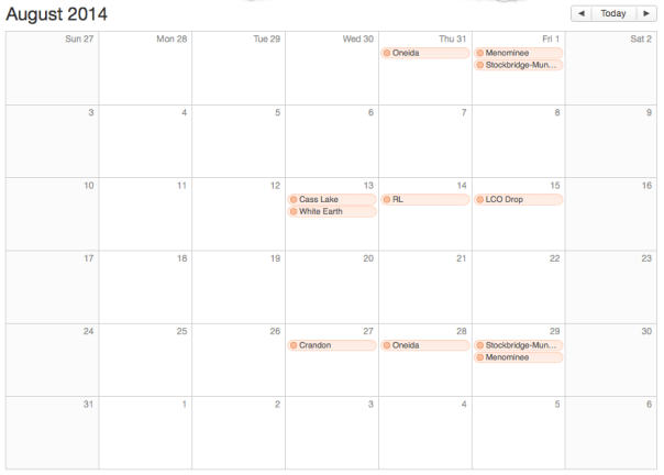 August Schedule